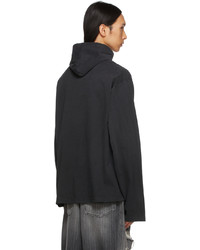Balenciaga Black College Hooded Long Sleeve T Shirt