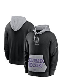 Nike Black Colorado Rockies Heritage Tri Blend Pullover Hoodie