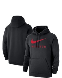 Nike Black Houston Cougars Big Swoosh Club Pullover Hoodie At Nordstrom