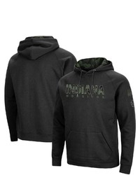 Colosseum Black Indiana Hoosiers Oht Military Appreciation Camo Pullover Hoodie