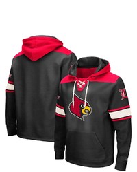 Colosseum Black Louisville Cardinals 20 Lace Up Logo Pullover Hoodie