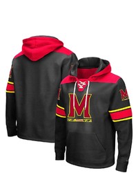 Colosseum Black Maryland Terrapins 20 Lace Up Logo Pullover Hoodie