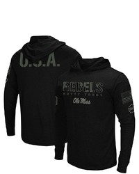 Colosseum Black Ole Miss Rebels Oht Military Appreciation Hoodie Long Sleeve T Shirt At Nordstrom