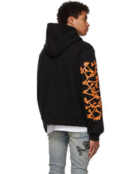 Amiri Black Orange Bones Hoodie