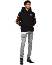 Amiri Black Orange Bones Hoodie