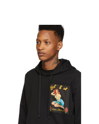 Dolce and Gabbana Black Pin Up Hoodie