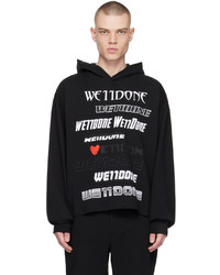 We11done Black Printed Hoodie