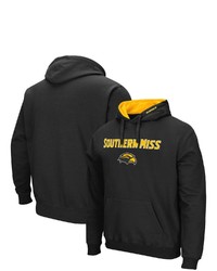 Colosseum Black Southern Miss Golden Eagles Arch And Logo Pullover Hoodie