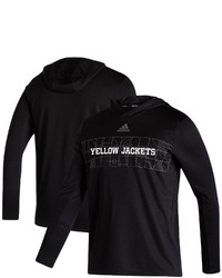 adidas Black Tech Yellow Jackets Playoff Pack Training Hoodie Heat Ready Long Sleeve T Shirt