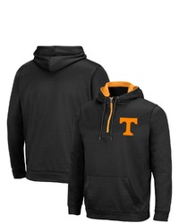 Colosseum Black Tennessee Volunteers Harbor Quarter Zip Hoodie