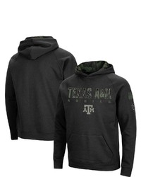 Colosseum Black Texas A M Aggies Big Tall Oht Military Appreciation Raglan Pullover Hoodie