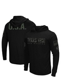 Colosseum Black Texas Tech Red Raiders Oht Military Appreciation Hoodie Long Sleeve T Shirt At Nordstrom