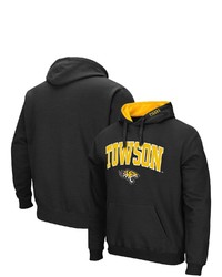 Colosseum Black Towson Tigers Arch And Logo Pullover Hoodie