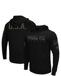 Colosseum Black Virginia Tech Hokies Oht Military Appreciation Hoodie Long Sleeve T Shirt At Nordstrom