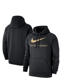 Nike Black Wake Forest Demon Deacons Big Swoosh Club Pullover Hoodie At Nordstrom