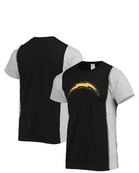 REFRIED APPAREL Blackheathered Gray Los Angeles Chargers Sustainable Split T Shirt