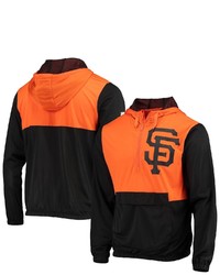 STITCHES Blackorange San Francisco Giants Anorak Hoodie Half Zip Jacket At Nordstrom