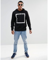Asos Brand Hoodie With Square Print