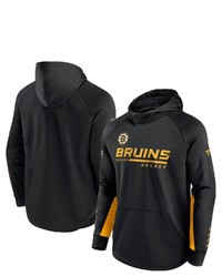 FANATICS Branded Black Boston Bruins Authentic Pro Locker Room Raglan Pullover Hoodie At Nordstrom