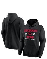 FANATICS Branded Black Cincinnati Reds Fierce Competitor Pullover Hoodie