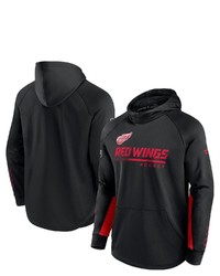 FANATICS Branded Black Detroit Red Wings Authentic Pro Locker Room Raglan Pullover Hoodie At Nordstrom