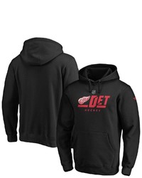 FANATICS Branded Black Detroit Red Wings Authentic Pro Secondary Logo Pullover Hoodie