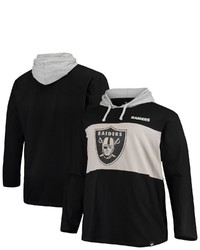 FANATICS Branded Black Las Vegas Raiders Big Tall Logo Hoodie Long Sleeve T Shirt