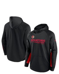 FANATICS Branded Black Ottawa Senators Authentic Pro Locker Room Raglan Pullover Hoodie At Nordstrom