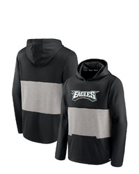 FANATICS Branded Black Philadelphia Eagles Linear Logo Pullover Hoodie