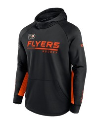 FANATICS Branded Black Philadelphia Flyers Authentic Pro Locker Room Raglan Pullover Hoodie