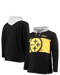 FANATICS Branded Black Pittsburgh Ers Big Tall Logo Hoodie Long Sleeve T Shirt