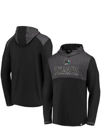 FANATICS Branded Black San Jose Sharks Iconic Marbled Clutch Pullover Hoodie