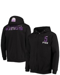 FANATICS Branded Deaaron Fox Black Sacrato Kings Player Name Number Full Zip Hoodie Jacket