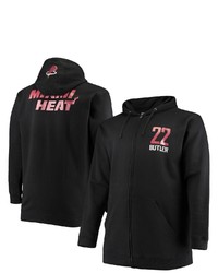 FANATICS Branded Jimmy Butler Black Miami Heat Big Tall Player Name Number Full Zip Hoodie Jacket