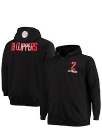 FANATICS Branded Kawhi Leonard Black La Clippers Big Tall Player Name Number Full Zip Hoodie Jacket