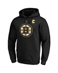 FANATICS Branded Patrice Bergeron Black Boston Bruins Captain Patch Authentic Stack Name Number Pullover Hoodie At Nordstrom