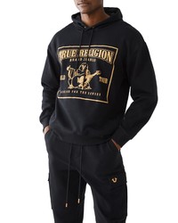 True Religion Brand Jeans Buddha Pullover Hoodie In Jet Black At Nordstrom