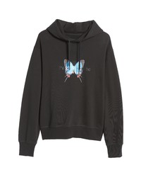 rag & bone City Butterfly Organic Cotton Logo Graphic Hoodie In Black At Nordstrom