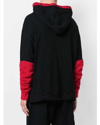 Unconditional Contrast Panel Ruched Sleeve Hoodie