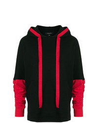Unconditional Contrast Panel Ruched Sleeve Hoodie