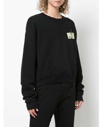 Off-White Cropped Chest Print Hoodie