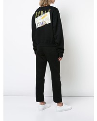 Off-White Cropped Chest Print Hoodie