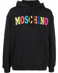 Moschino Flocked Logo Drawstring Hoodie