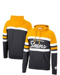 Mitchell & Ness Goldblack Pittsburgh Ers Head Coach Pullover Hoodie