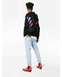 Off-White Gradient Zipped Cotton Hoodie