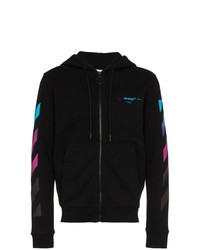 Off-White Gradient Zipped Cotton Hoodie