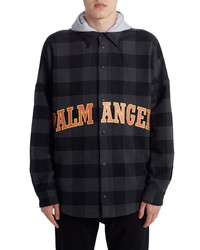 Palm Angels Hooded College Logo Shirt