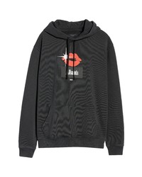 AllSaints Kiss Graphic Hoodie In Jet Black At Nordstrom