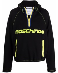 Moschino Logo Print Half Zip Hoodie