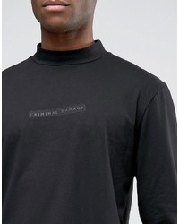 Criminal Damage Long Sleeve T Shirt With Turtleneck